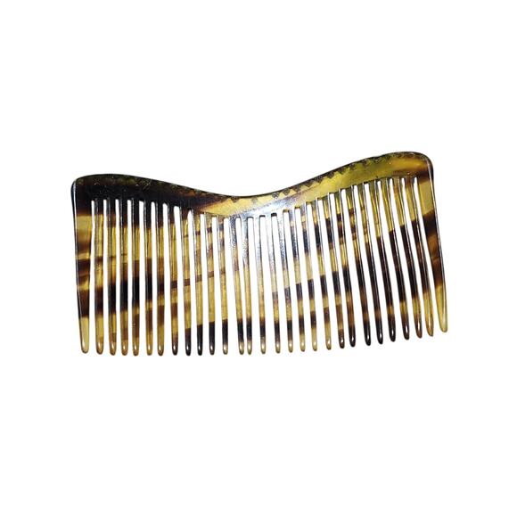 Vintage Brown Celluloid Tortoise Shell Rhinestone Large Hair Comb - Picture 8 of 8